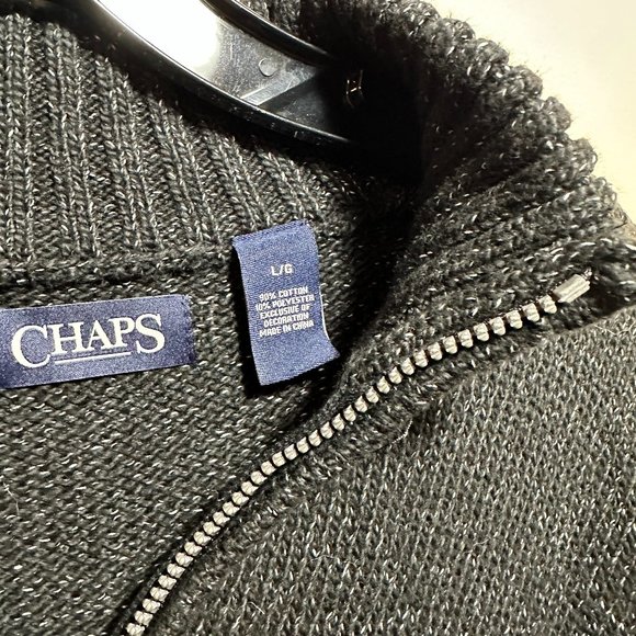 Men's Chaps Sweater Black Heather - Picture 5 of 6